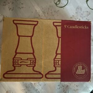 Longaberger 5" Candlesticks Heritage Green